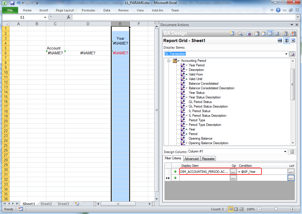 Global BA Parameters