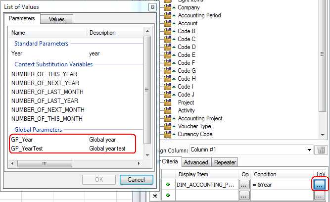 Global BA Parameters