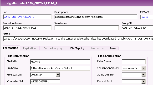 Migrate data into Custom Fields