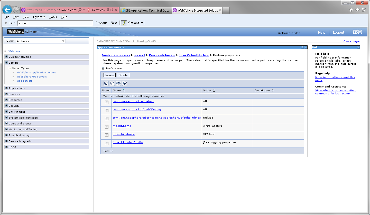 Manually Configure WebSphere for Extended Server