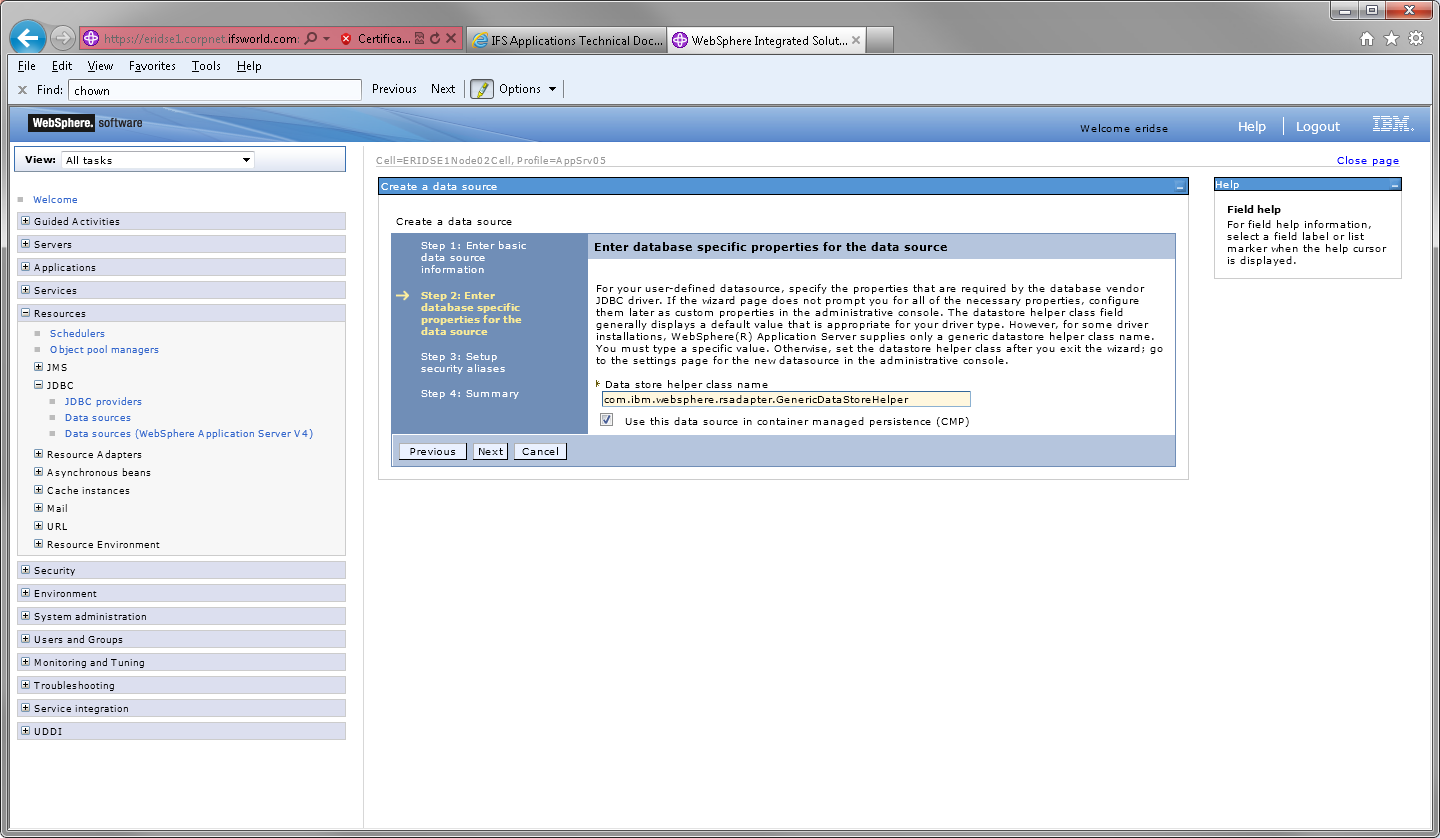 Manually Configure WebSphere for Extended Server