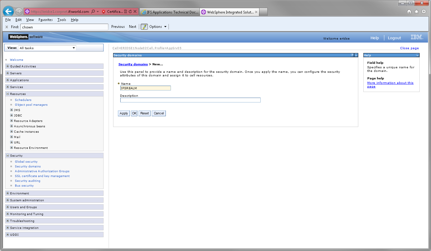 Manually Configure WebSphere for Extended Server