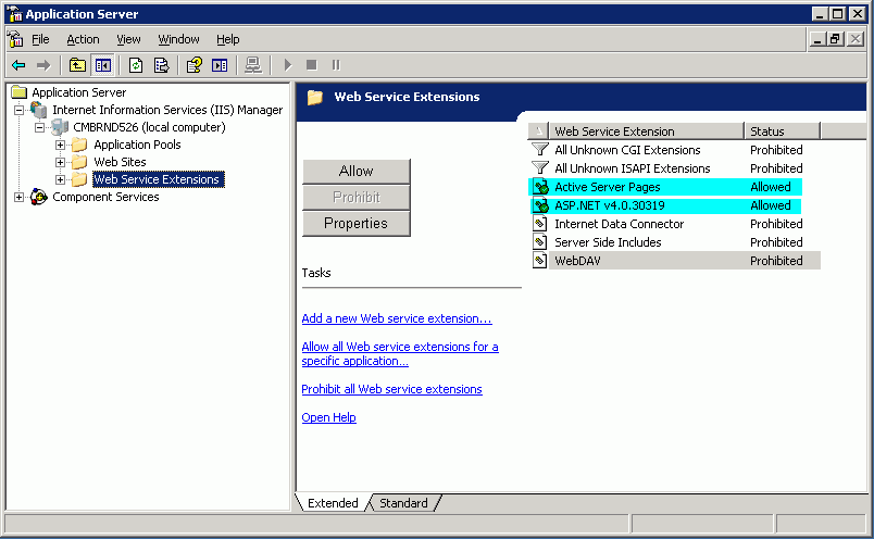 Web Service Extensions Configure The Crystal Web Service for IFS Enterprise Explorer